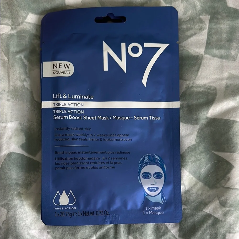 No7 Lift & Luminate Serum Boost Sheet Mask 4 pack New
